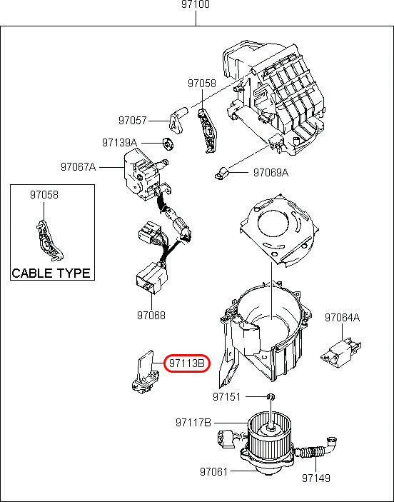 Điện trở quạt dàn lạnh Starex 06, 970624A100, HYUNDAI HCM, KIA HCM, chính hãng HYUNDAI