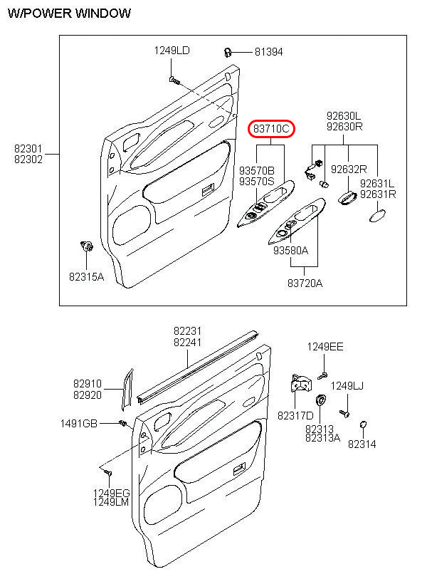 Công tắc nâng kính tổng Libero 05 2.5 động cơ D4BH, 8273047000LK, HYUNDAI HCM, KIA HCM, chính hãng HYUNDAI