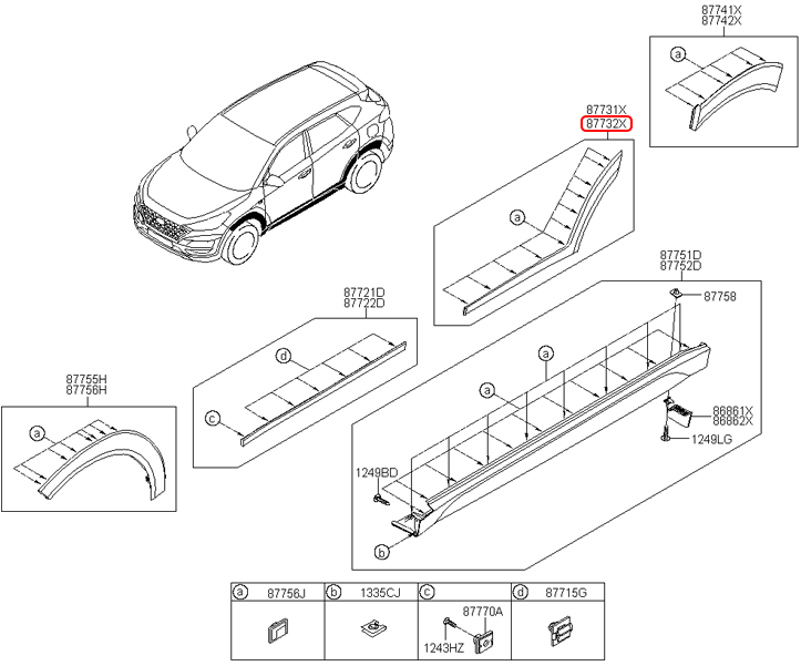 Cua vè sau chính hãng HYUNDAI RH | 87732D3000CA tại HCM