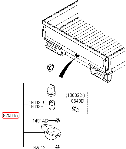 Đèn soi biển số chính hãng HYUNDAI sau trên | 925014F000 tại HCM