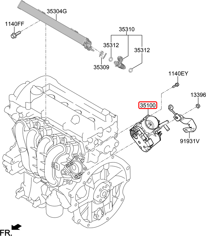 Cụm bướm ga chính hãng HYUNDAI | 3510004BC0 tạ HCM