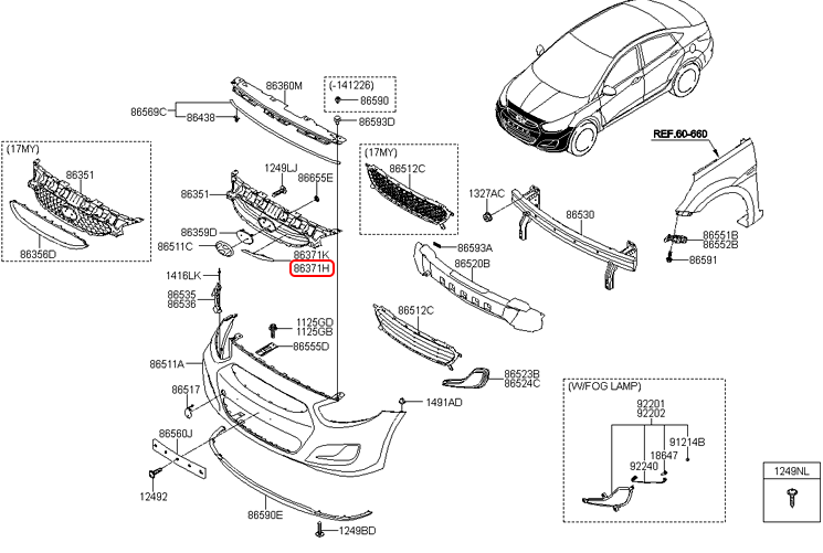 Nẹp ga lăng chính hãng HYUNDAI LH | 863531R000 tại HCM