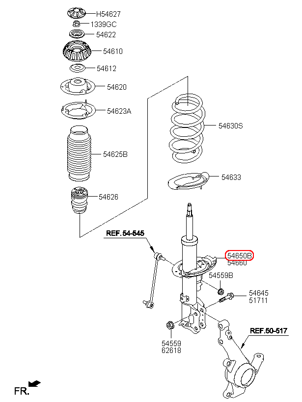 Nhún trước KIA Rio 12-15 LH, 546501W030,chính hãng KIA HCM