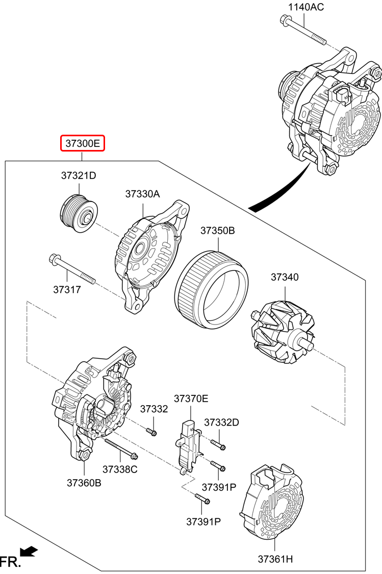 Máy phát chính hãng HYUNDAI | 373002R000 tại HCM