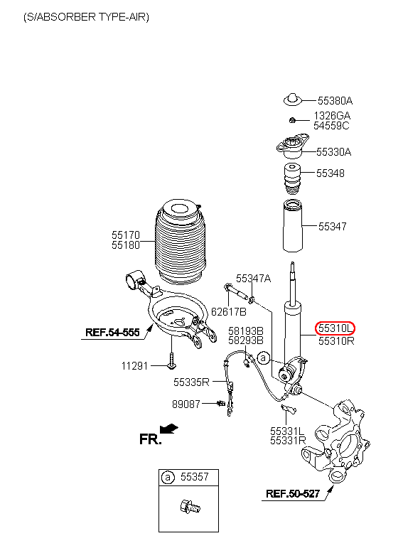 Nhún sau trái KIA Quoris, 553113T900,chính hãng KIA HCM