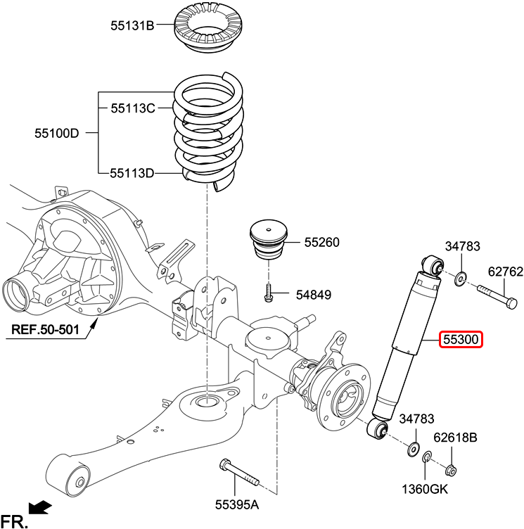 Nhún sau chính hãng HYUNDAI | 553004H650 tại HCM