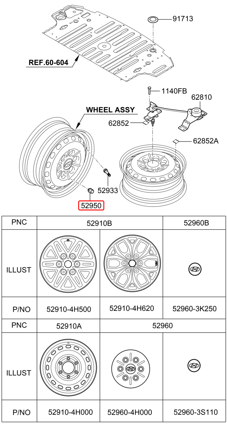 Tán bánh xe chính hãng HYUNDAI | 529503Y000 tại HCM