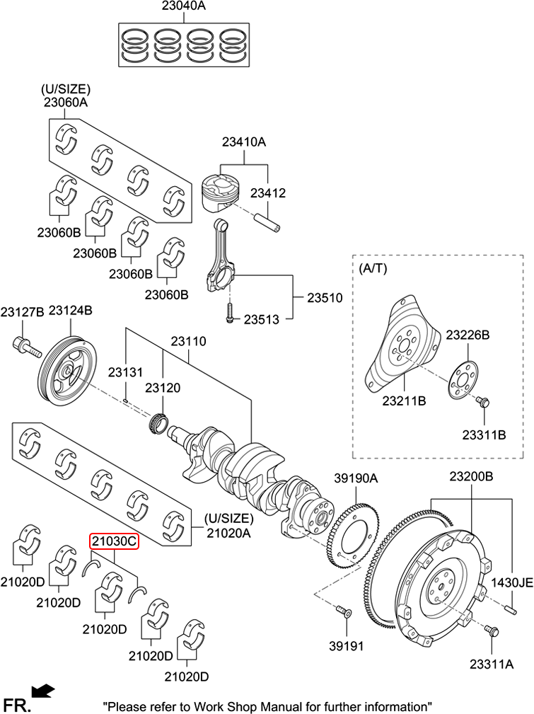 Miễng canh cốt máy chính hãng HYUNDAI | 210302B000 tại HCM