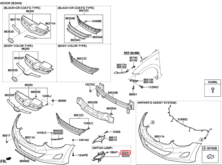 Đèn cản trước chính hãng HYUNDAI LH | 922013X010 tại HCM