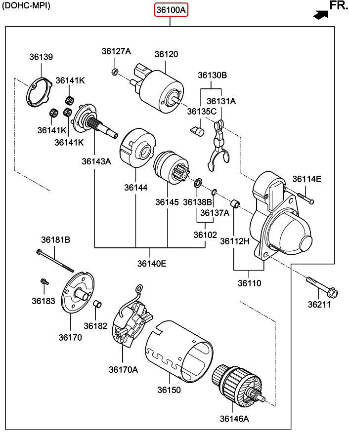 Đề máy chính hãng HYUNDAI 2.0 xăng | 361002G200 tại HCM