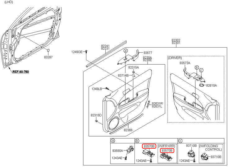 Công tắc nâng kính tổng chính hãng HYUNDAI | 935702L020 tại HCM