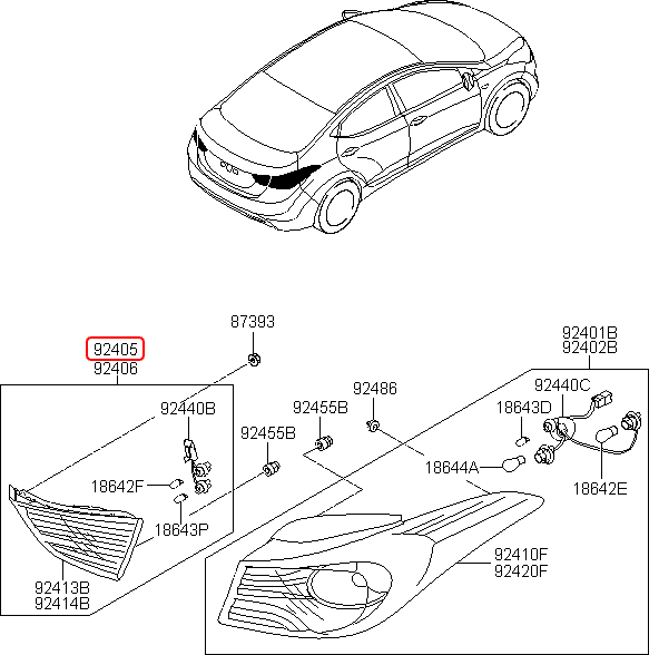 Đèn cốp chính hãng HYUNDAI LH | 924033X010 tại HCM