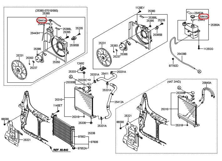 Nắp bình nước phụ KIA Morning 10, 2544107500,chính hãng KIA HCM