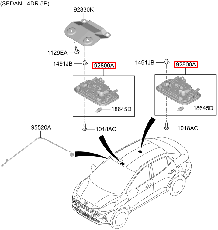 Đèn trần trước chính hãng HYUNDAI | 92850C7000MMH tại HCM