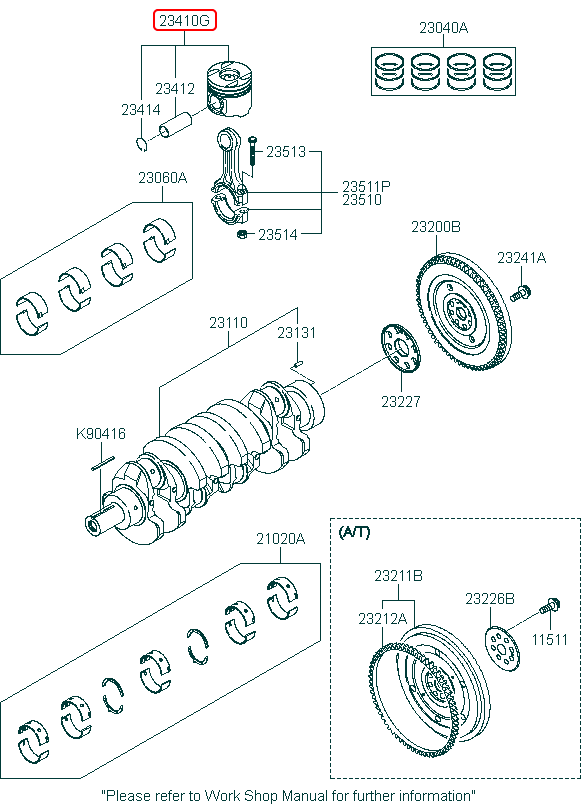 Piston chính hãng KIA std | 234104X920 tại HCM