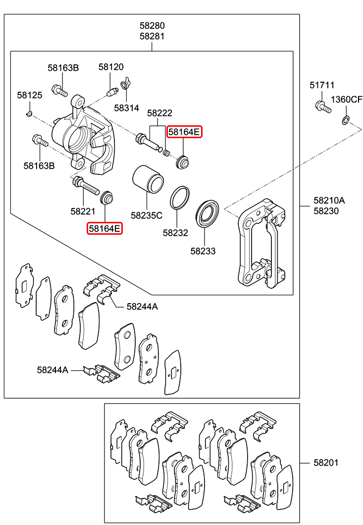 Chụp bụi ắc thắng chính hãng HYUNDAI | 581641H000 tại HCM