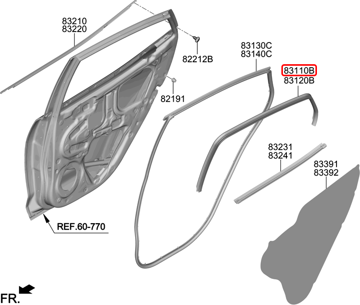 Ron thân xe sau chính hãng HYUNDAI LH | 83110K6000 tại HCM