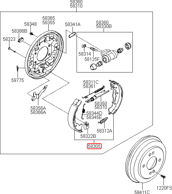 Bố thắng sau chính hãng HYUNDAI | 583500BA10 tại HCM