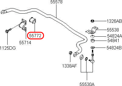 Cao su cân bằng sau Starex 06, 555134A000, HYUNDAI HCM, KIA HCM, chính hãng HYUNDAI