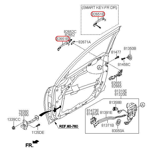 Tay cửa ngoài KIA Optima 14-16 trước LH+RH có nút bấm tay sơn, 826512T021,chính hãng KIA HCM