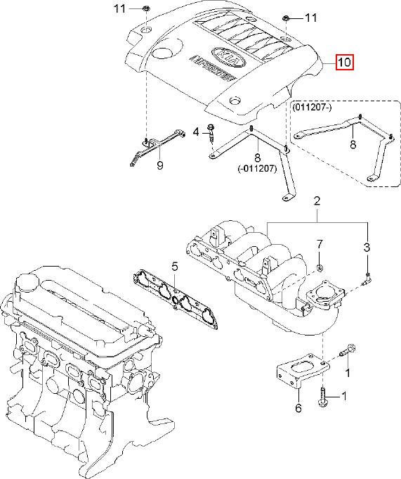 Nắp che động cơ chính hãng KIA | 292402X620 tại HCM