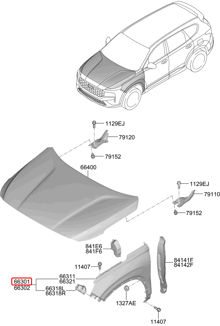 Má dè trước chính hãng HYUNDAI LH | 66310S1000 tại HCM