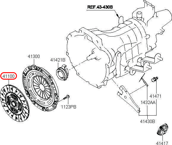 Lá côn Starex 06 động cơ D4BH, 411004B077, HYUNDAI HCM, KIA HCM, chính hãng HYUNDAI