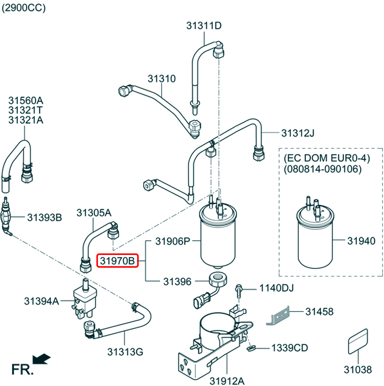 Cụm lọc dầu chính hãng KIA | 0K52A13480A tại HCM