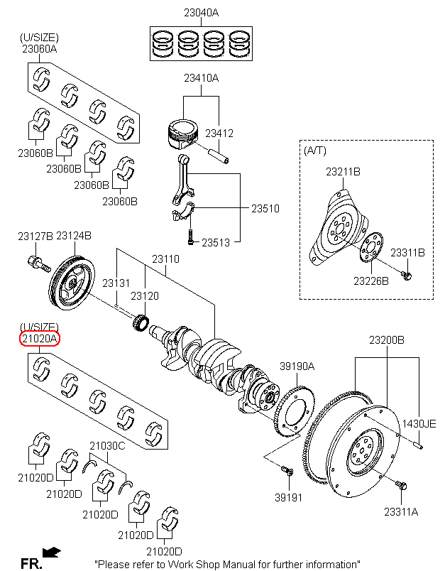 Miễng cốt máy KIA K3 1.6 cos 1, 210202B913,chinh hãng KIA HCM