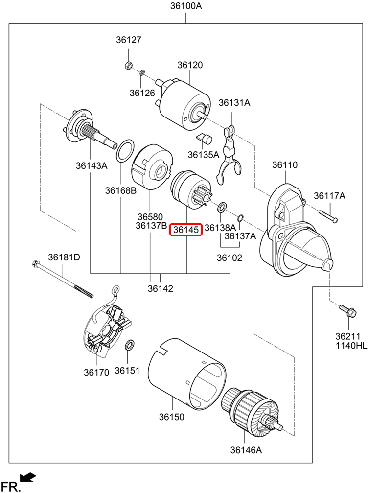 Bánh răng đề chính hãng HYUNDAI | 361452E122 tại HCM