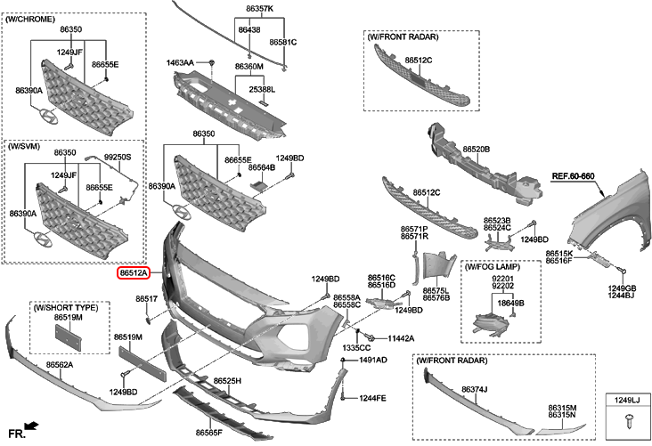 Cản trước chính hãng HYUNDAI | 86510S1000 tại HCM