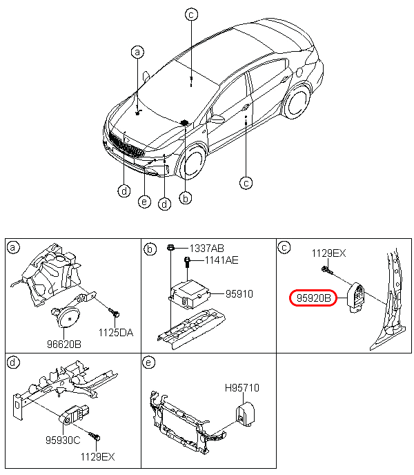 Cảm biến kích nổ túi khí chính hãng HYUNDAI bên hông | 959200U000