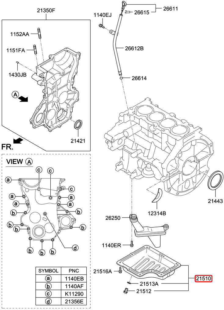 Các te nhớt chính hãng HYUNDAI 1.2 | 2151003300 tại HCM