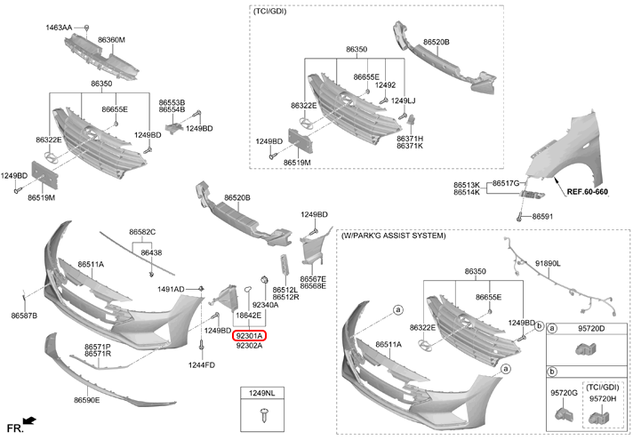 Đèn cản trước chính hãng HYUNDAI LH | 92301F2500 tại HCM