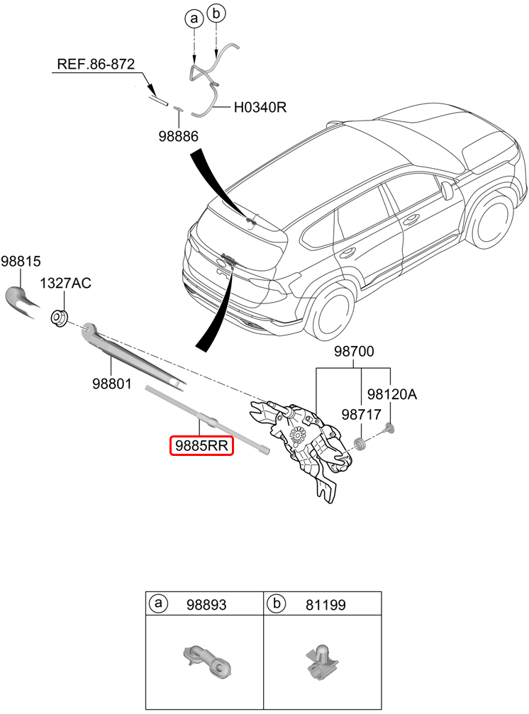 Thanh gạt mưa sau chính hãng HYUNDAI | 98850C5100 tại HCM