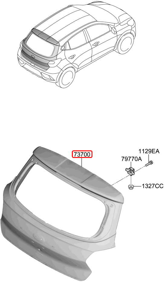 Cốp sau chính hãng HYUNDAI | 72800K6000 tại HCM