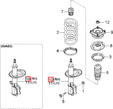 Nhún trước chính hãng KIA RH | 0K2NF34700A tại HCM