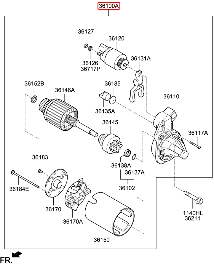 Đề máy chính hãng HYUNDAI | 361002B110 tại HCM