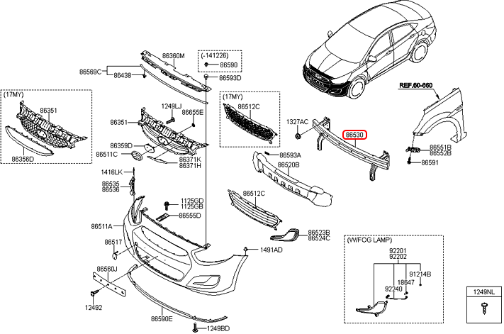 Xương cản trước chính hãng HYUNDAI | 865301R201 tại HCM