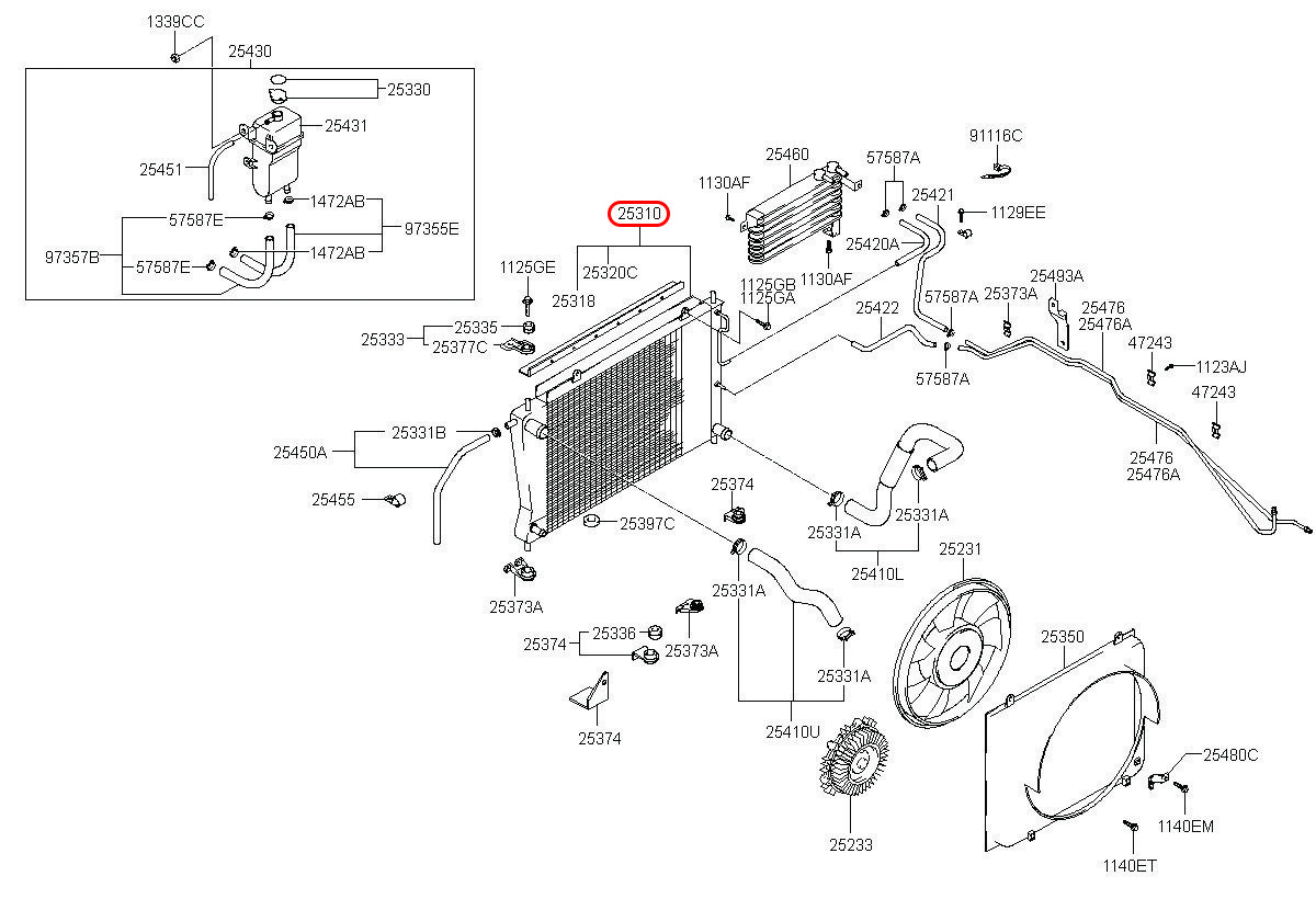 Két nước Libero 05 2.5 động cơ D4CB, 253104A110, HYUNDAI HCM, KIA HCM, chính hãng HYUNDAI