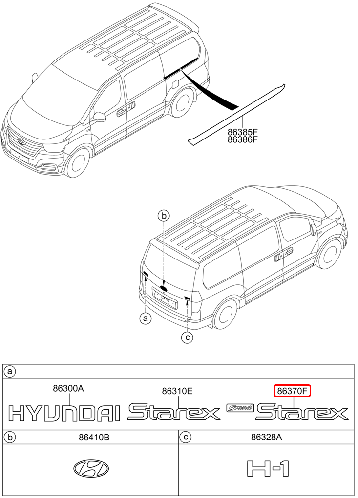 Chữ STAREX chính hãng HYUNDAI sau | 863104H000 tại HCM