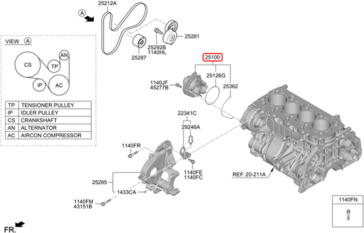 Bơm nước chính hãng KIA | 251002R000 tại HCM