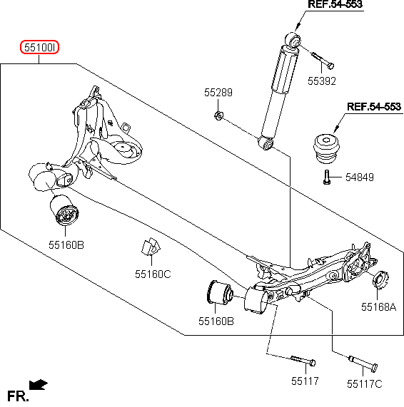 Cầu sau KIA K3 14, 55100A7101, chính hãng KIA HCM