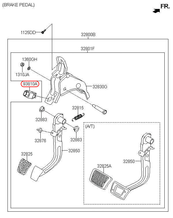 Công tắc phanh Hyundai Accent 18-21, 93810C3700, HYUNDAI HCM, KIA HCM