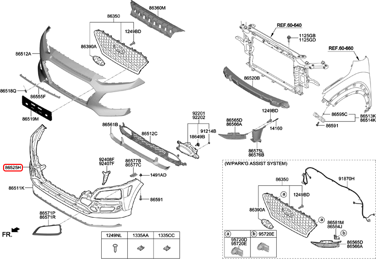 Cản trước chính hãng HYUNDAI | 86510J9010 tại HCM