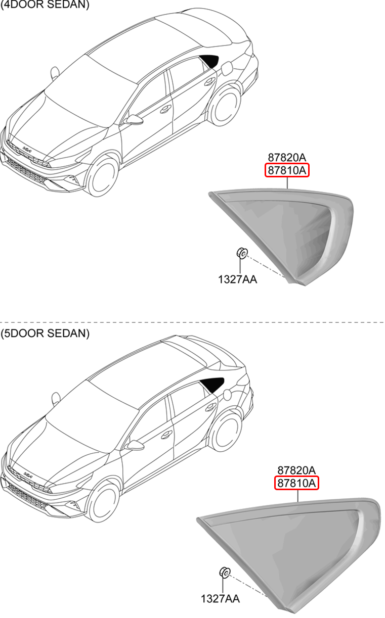 Kính chết cửa sau chính hãng KIA LH | 87810M6030 tại HCM