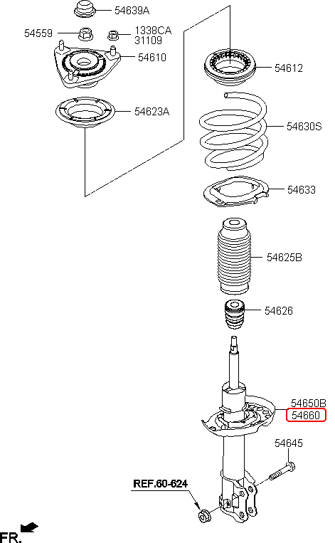 Nhún trước chính hãng KIA RH | 54660A4800 tại HCM