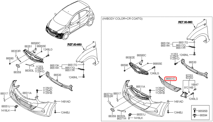 Lưới cản trước chính hãng HYUNDAI | 865614N000 tại HCM