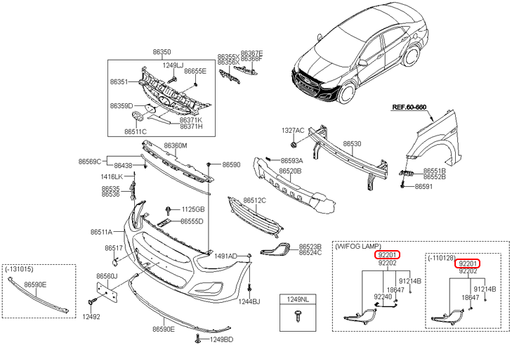 Đèn cản trước chính hãng HYUNDAI LH | 922011R000 tại HCM