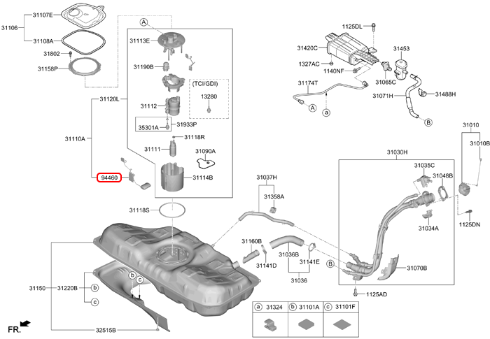 Phao xăng chính hãng KIA | 94460F2150 tại HCM